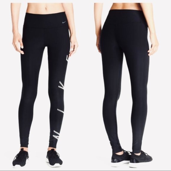 NIKE NWT Power Legendary NIKE Graphic Black Work Out Leggings / Yoga Pants - Med - Picture 6 of 14